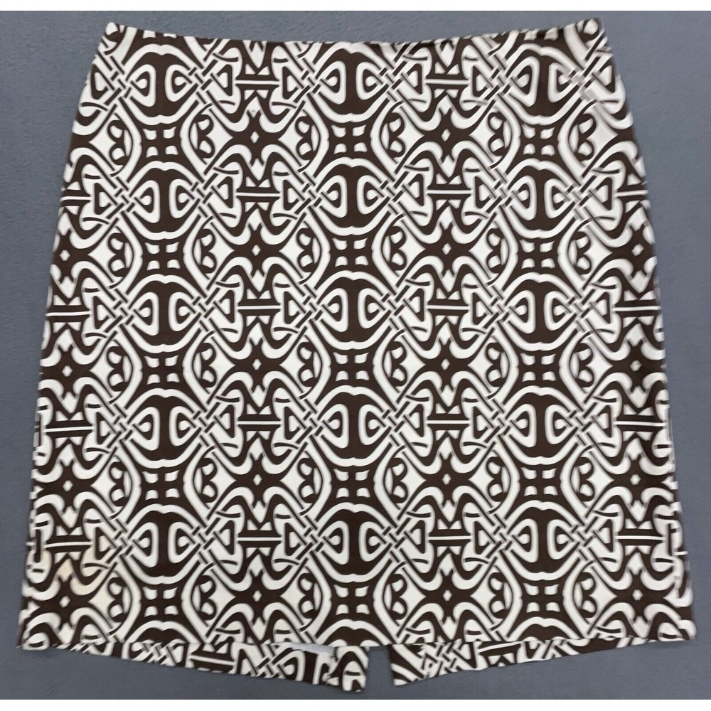 Jones New York Signature Skirt 14 Brown Cotton Stretch Career Work Casual Preppy